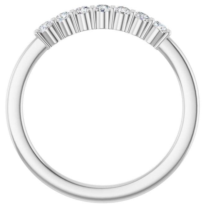 14K Yellow Or White Gold Round 2 Mm Polished 1/5 Ctw Lab-Grown Diamond Anniversary Band Size 7