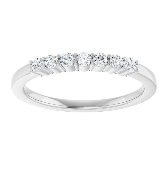 14K Yellow Or White Gold Round 2 Mm Polished 1/5 Ctw Lab-Grown Diamond Anniversary Band Size 7