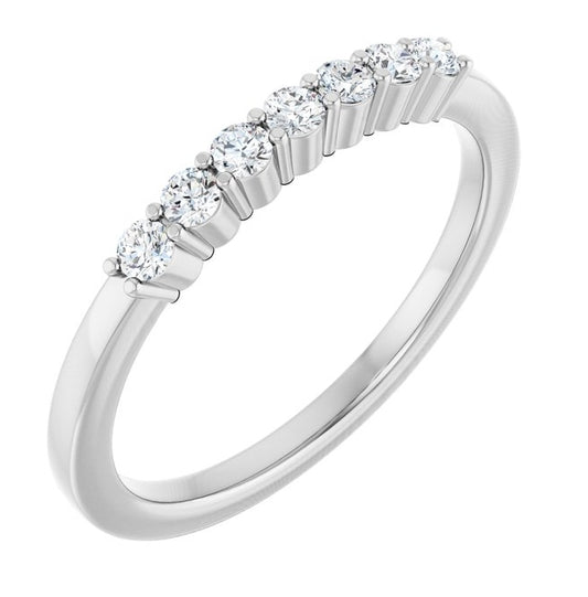 14K Yellow Or White Gold Round 2 Mm Polished 1/5 Ctw Lab-Grown Diamond Anniversary Band Size 7