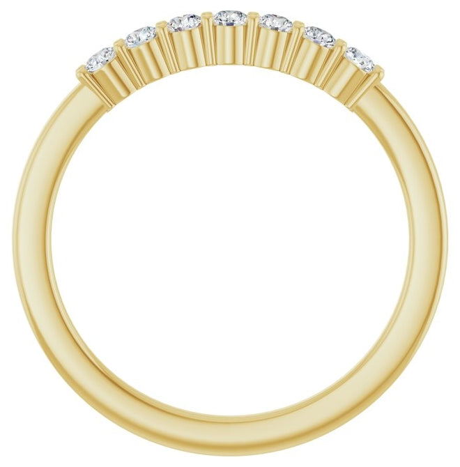 14K Yellow Or White Gold Round 2 Mm Polished 1/5 Ctw Lab-Grown Diamond Anniversary Band Size 7