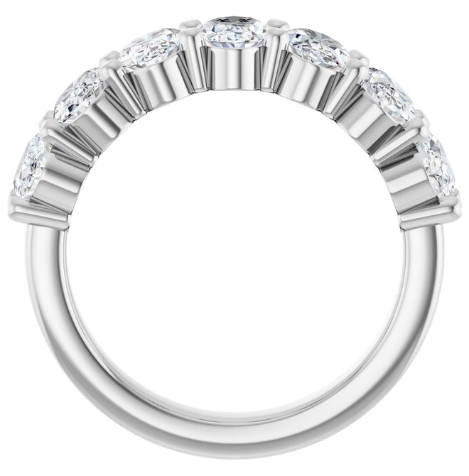 14K Yellow Or White Gold Oval 6 X 4 Mm Polished 2 1/2 Ctw Lab-Grown Diamond Anniversary Band Size 7