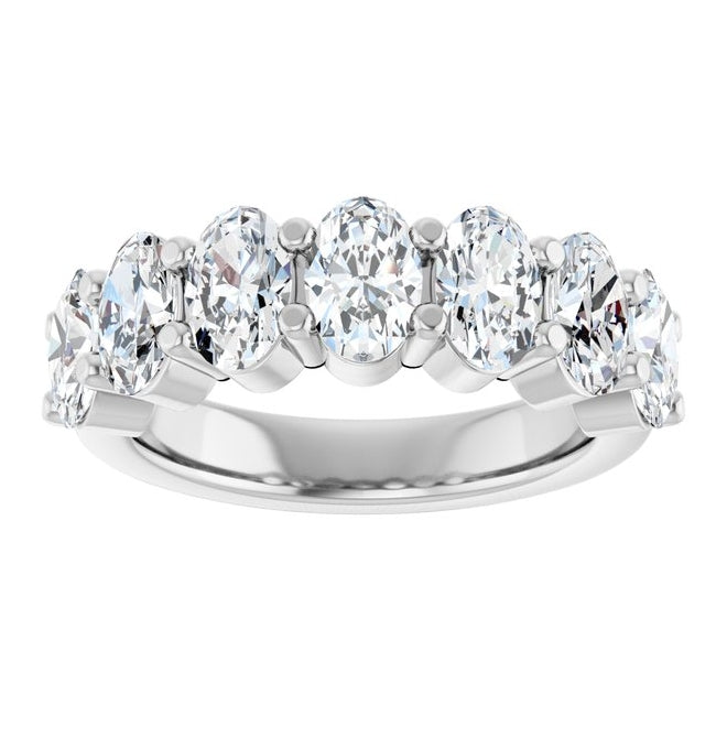 14K Yellow Or White Gold Oval 6 X 4 Mm Polished 2 1/2 Ctw Lab-Grown Diamond Anniversary Band Size 7