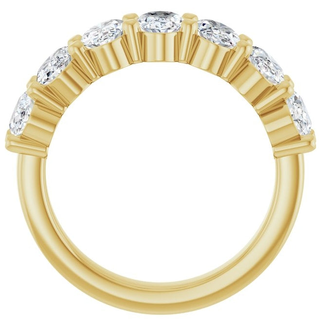 14K Yellow Or White Gold Oval 6 X 4 Mm Polished 2 1/2 Ctw Lab-Grown Diamond Anniversary Band Size 7