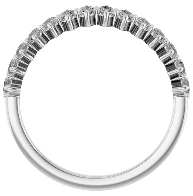 14K Yellow Or White Gold Marquise 4 X 2Mm Vs, F-G Polished 7/8 Ctw Lab-Grown Diamond Anniversary Band Size 7