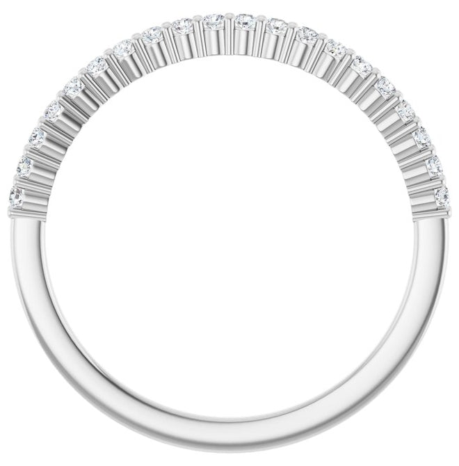 14K Yellow Or White Gold Round 1.3Mm Vs, F+ Polished 1/5 Ctw Lab-Grown Diamond Anniversary Band Size 7