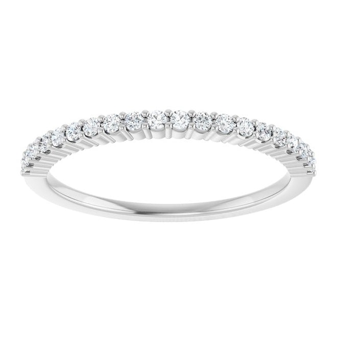 14K Yellow Or White Gold Round 1.3Mm Vs, F+ Polished 1/5 Ctw Lab-Grown Diamond Anniversary Band Size 7