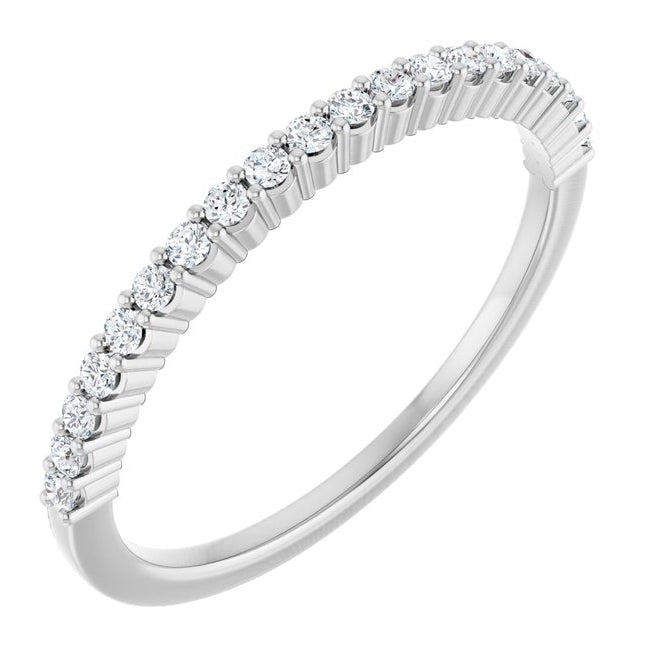 14K Yellow Or White Gold Round 1.3Mm Vs, F+ Polished 1/5 Ctw Lab-Grown Diamond Anniversary Band Size 7