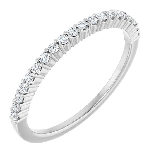14K Yellow Or White Gold Round 1.3Mm Vs, F+ Polished 1/5 Ctw Lab-Grown Diamond Anniversary Band Size 7