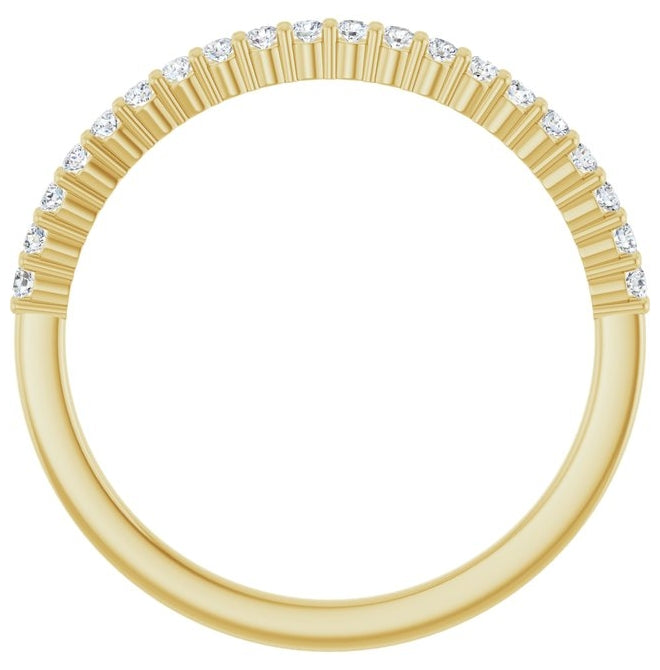 14K Yellow Or White Gold Round 1.3Mm Vs, F+ Polished 1/5 Ctw Lab-Grown Diamond Anniversary Band Size 7