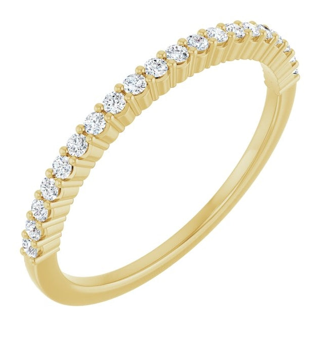 14K Yellow Or White Gold Round 1.3Mm Vs, F+ Polished 1/5 Ctw Lab-Grown Diamond Anniversary Band Size 7