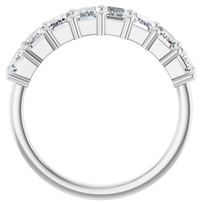 14K Yellow Or White Gold Emerald 5 X 3Mm Vs, F-G Polished 2 1/2 Ctw Lab-Grown Diamond Anniversary Band Size 7