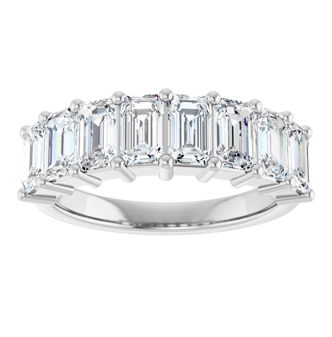 14K Yellow Or White Gold Emerald 5 X 3Mm Vs, F-G Polished 2 1/2 Ctw Lab-Grown Diamond Anniversary Band Size 7