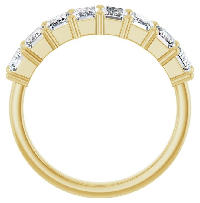 14K Yellow Or White Gold Emerald 5 X 3Mm Vs, F-G Polished 2 1/2 Ctw Lab-Grown Diamond Anniversary Band Size 7