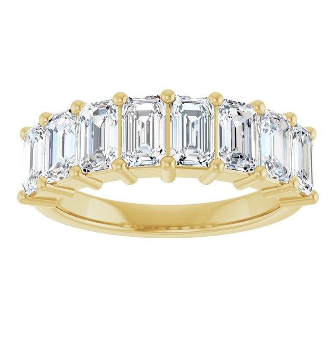 14K Yellow Or White Gold Emerald 5 X 3Mm Vs, F-G Polished 2 1/2 Ctw Lab-Grown Diamond Anniversary Band Size 7