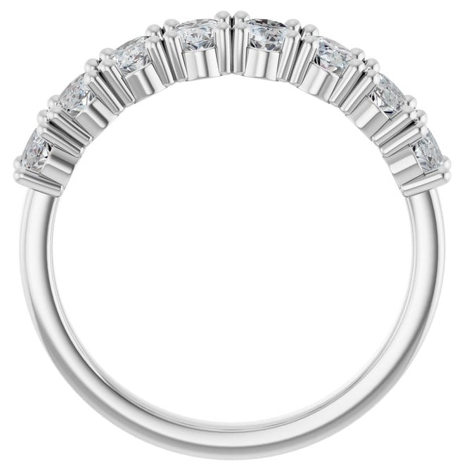 14K Yellow Or White Gold Oval 5 X 3Mm Vs, F-G Polished 1 1/2 Ctw Lab-Grown Diamond Anniversary Band Size 7