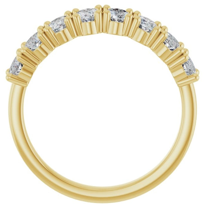 14K Yellow Or White Gold Oval 5 X 3Mm Vs, F-G Polished 1 1/2 Ctw Lab-Grown Diamond Anniversary Band Size 7