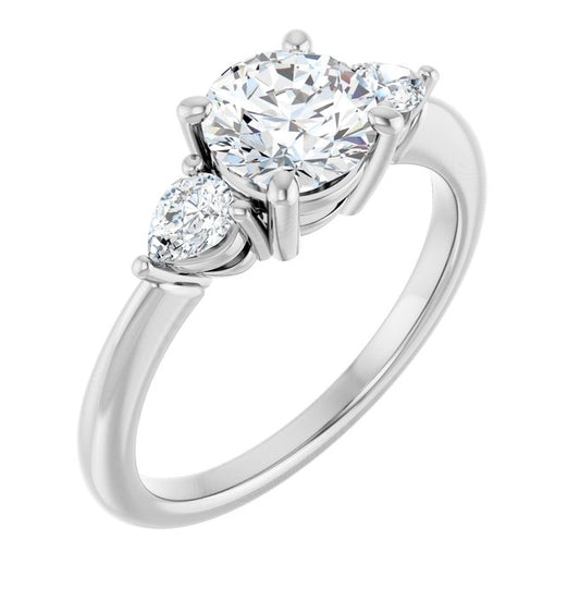 14K Yellow Or White Gold Round 6.5 Mm Polished 1 1/4 Ctw Lab-Grown Diamond Engagement Ring Size 7