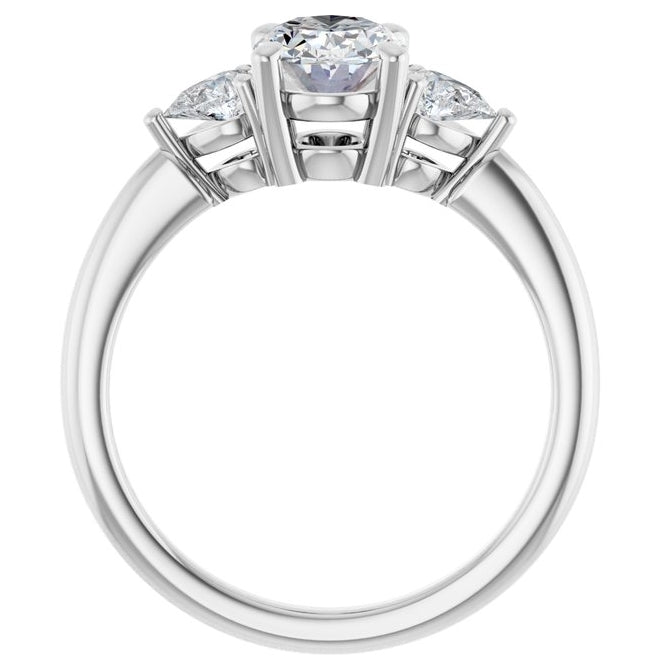 14K Yellow Or White Gold Oval 8 X 6 Mm Polished 1 1/4 Ctw Lab-Grown Diamond Engagement Ring Size 7