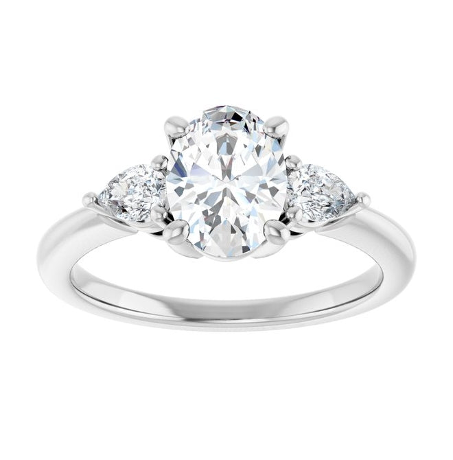14K Yellow Or White Gold Oval 8 X 6 Mm Polished 1 1/4 Ctw Lab-Grown Diamond Engagement Ring Size 7