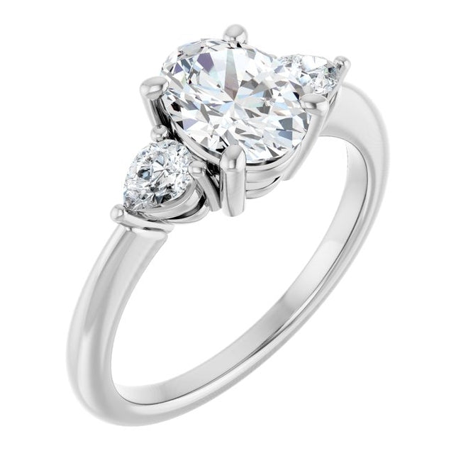 14K Yellow Or White Gold Oval 8 X 6 Mm Polished 1 1/4 Ctw Lab-Grown Diamond Engagement Ring Size 7