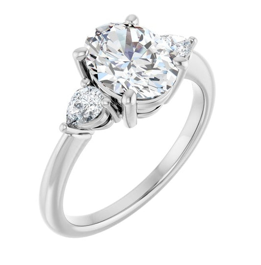 14K Yellow Or White Gold Oval 9 X 7 Mm Polished 1 3/4 Ctw Lab-Grown Diamond Engagement Ring Size 7