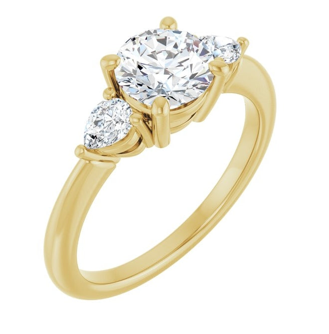 14K Yellow Or White Gold Round 6.5 Mm Polished 1 1/4 Ctw Lab-Grown Diamond Engagement Ring Size 7