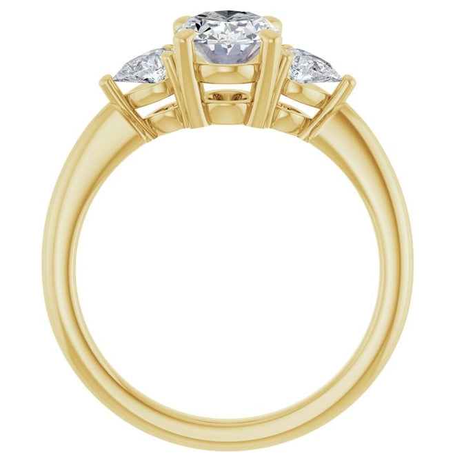14K Yellow Or White Gold Oval 8 X 6 Mm Polished 1 1/4 Ctw Lab-Grown Diamond Engagement Ring Size 7