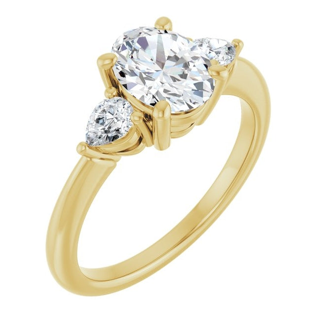 14K Yellow Or White Gold Oval 8 X 6 Mm Polished 1 1/4 Ctw Lab-Grown Diamond Engagement Ring Size 7