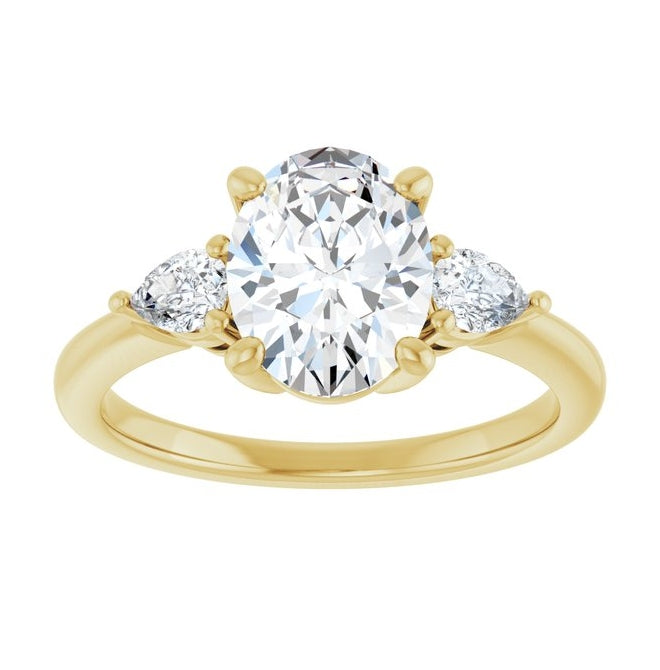 14K Yellow Or White Gold Oval 9 X 7 Mm Polished 1 3/4 Ctw Lab-Grown Diamond Engagement Ring Size 7