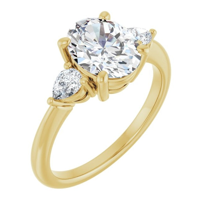 14K Yellow Or White Gold Oval 9 X 7 Mm Polished 1 3/4 Ctw Lab-Grown Diamond Engagement Ring Size 7