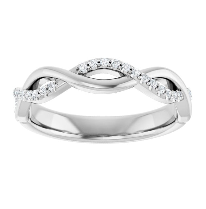 14K Yellow Or White Gold Round 1 Mm Polished 1/8 Ctw Lab-Grown Diamond Anniversary Band