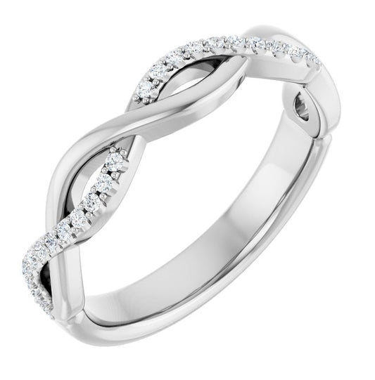 14K Yellow Or White Gold Round 1 Mm Polished 1/8 Ctw Lab-Grown Diamond Anniversary Band
