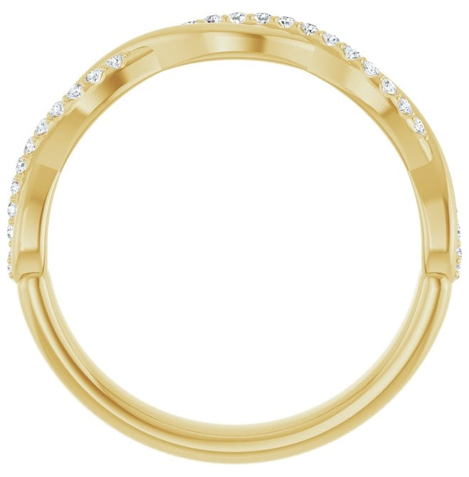 14K Yellow Or White Gold Round 1 Mm Polished 1/8 Ctw Lab-Grown Diamond Anniversary Band