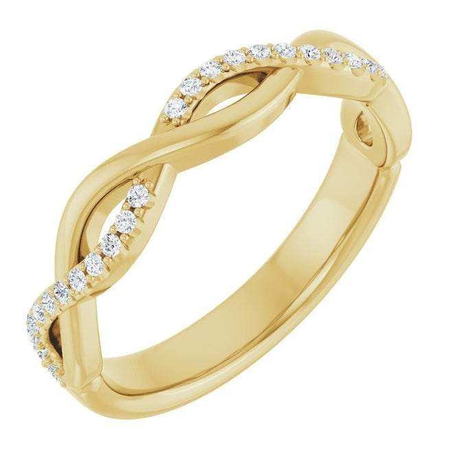 14K Yellow Or White Gold Round 1 Mm Polished 1/8 Ctw Lab-Grown Diamond Anniversary Band