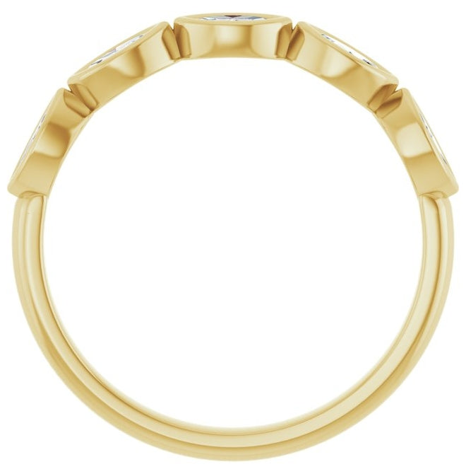 14K Yellow Or White Gold Marquise 4 X 2 Mm Polished 1/3 Ctw Lab-Grown Diamond Anniversary Band Size 7