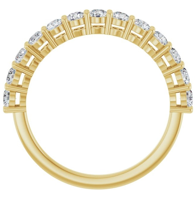 14K Yellow Gold Round 2.5 Mm Polished 3/8 Ctw Lab-Grown Diamond Anniversary Band Size 7