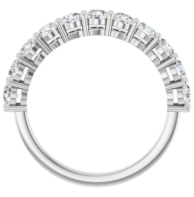 14K Yellow Or White Gold Round 3 Mm Polished 1 Ctw Lab-Grown Diamond Anniversary Band