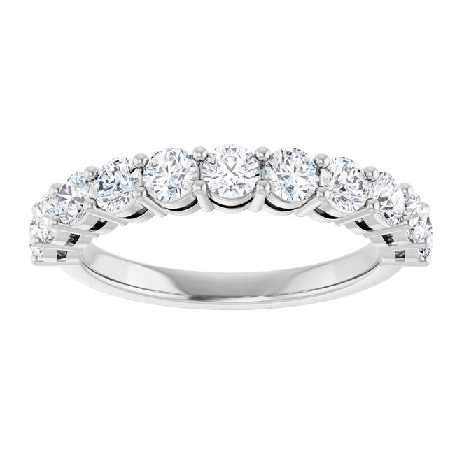 14K Yellow Or White Gold Round 3 Mm Polished 1 Ctw Lab-Grown Diamond Anniversary Band