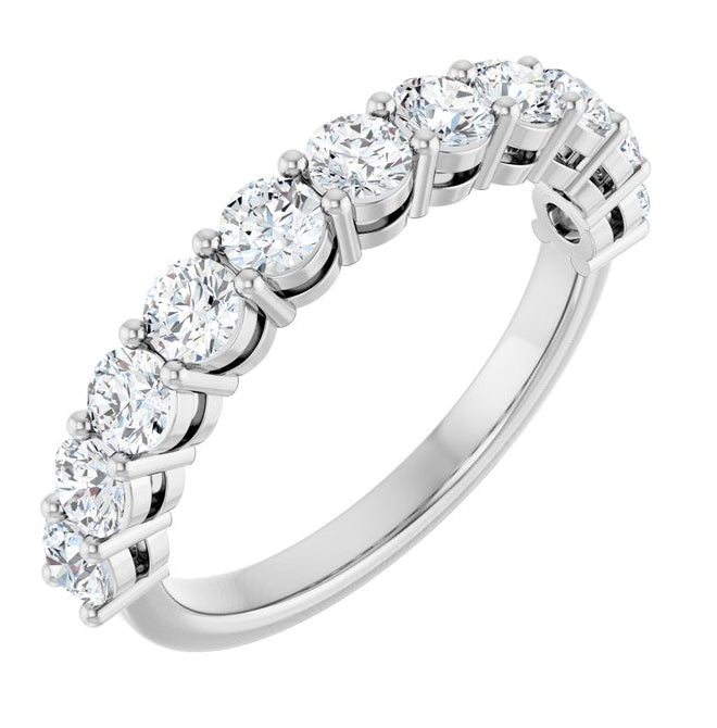 14K Yellow Or White Gold Round 3 Mm Polished 1 Ctw Lab-Grown Diamond Anniversary Band