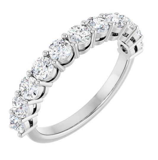 14K Yellow Or White Gold Round 3 Mm Polished 1 Ctw Lab-Grown Diamond Anniversary Band