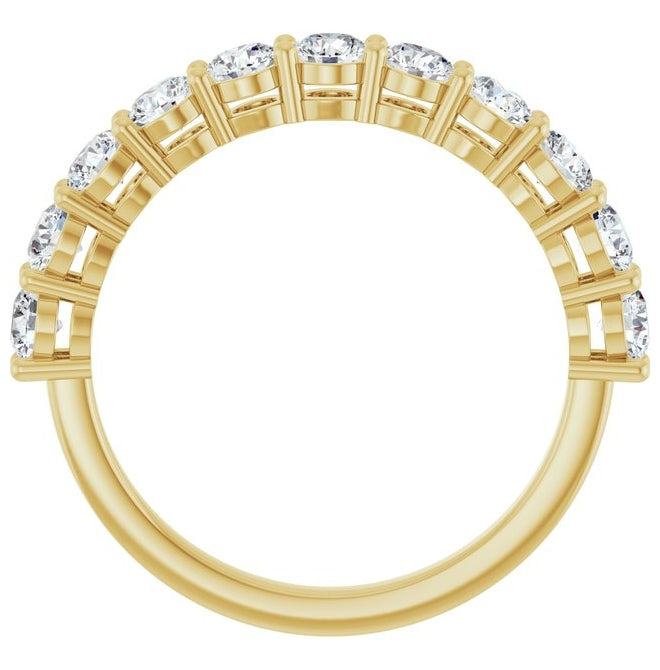 14K Yellow Or White Gold Round 3 Mm Polished 1 Ctw Lab-Grown Diamond Anniversary Band