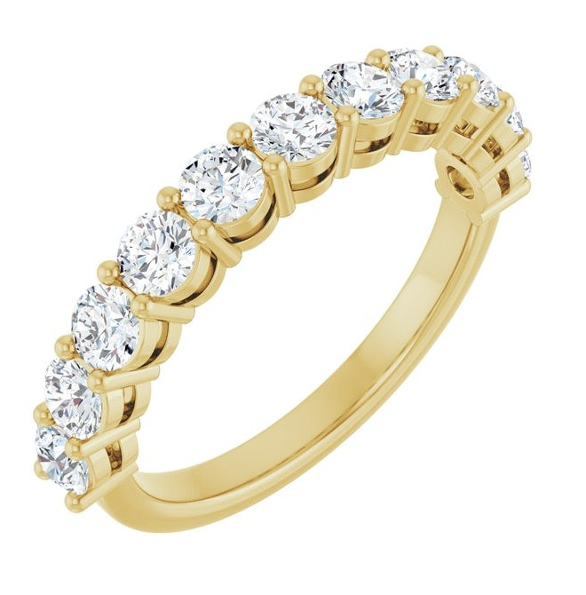 14K Yellow Or White Gold Round 3 Mm Polished 1 Ctw Lab-Grown Diamond Anniversary Band