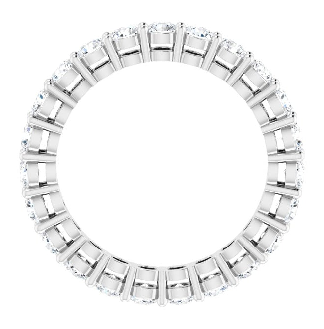 14K White Gold Round 2.5 Mm Si2-Si3, G-H Polished 1 3/8 Ctw Natural Diamond Eternity Band, Size 5