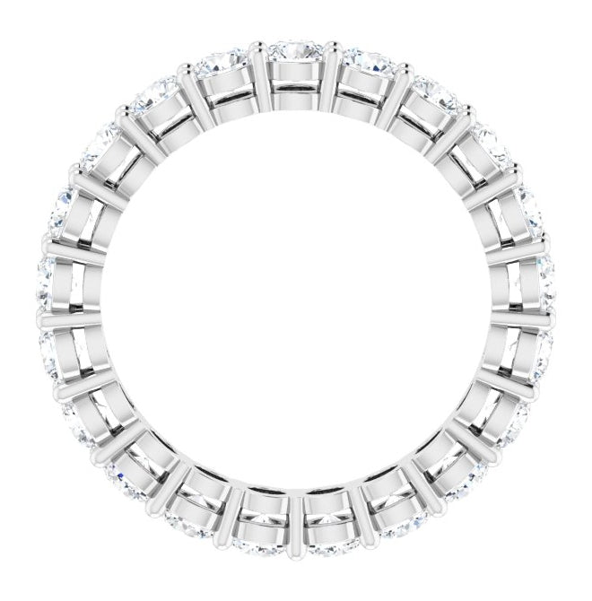 14K White Gold Round 3 Mm Si2-Si3, G-H Polished 1 9/10 Ctw Natural Diamond Eternity Band, Size 5