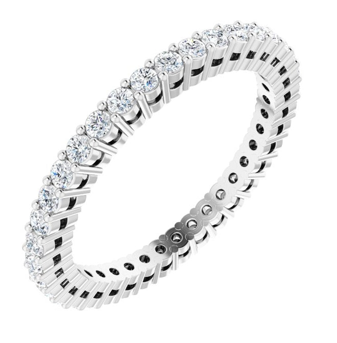 14K Yellow Or White Gold Round 1.5 Mm Vs, F+  Polished 1/2 Ctw Lab-Grown Diamond Eternity Band