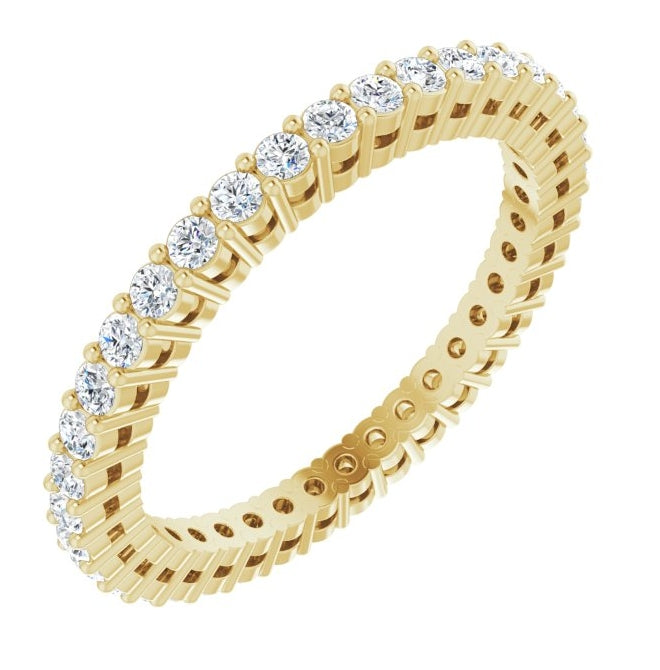 14K Yellow Or White Gold Round 1.5 Mm Vs, F+  Polished 1/2 Ctw Lab-Grown Diamond Eternity Band