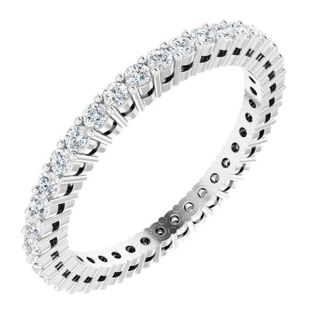 14K Yellow Or White Gold Round 1.5 Mm Vs, F+  Polished 1/2 Ctw Lab-Grown Diamond Eternity Band