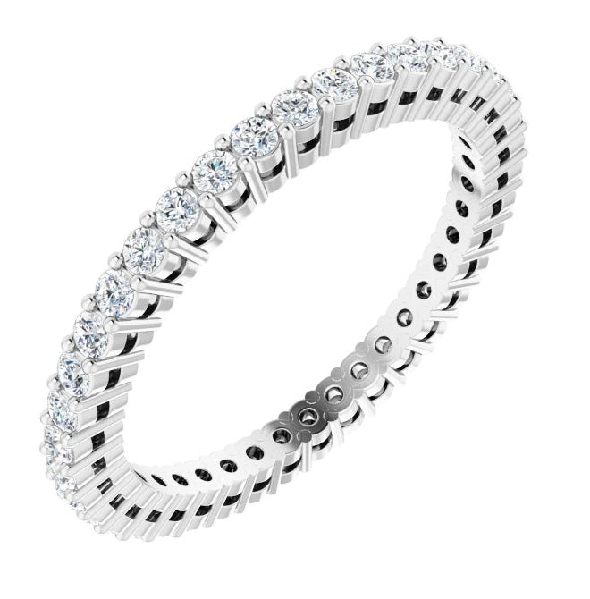 14K Yellow Or White Gold Round 1.5 Mm Vs, F+  Polished 1/2 Ctw Lab-Grown Diamond Eternity Band