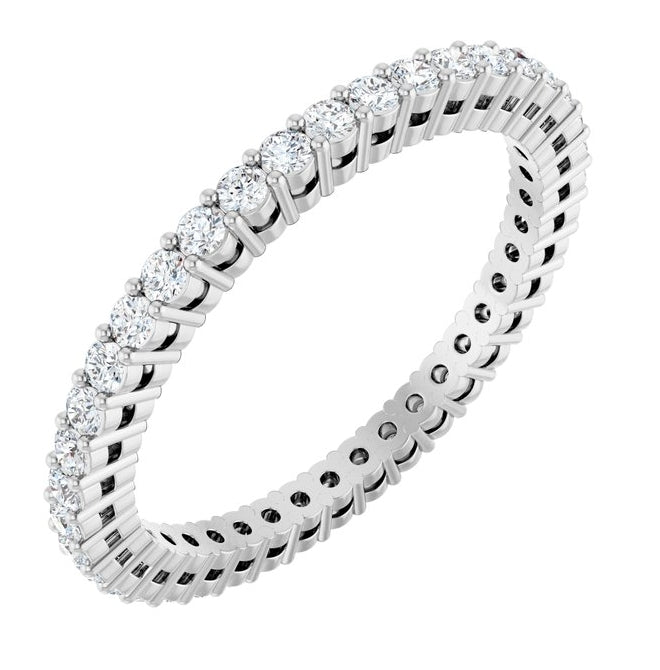 14K Yellow Or White Gold Round 1.5 Mm Vs, F+  Polished 1/2 Ctw Lab-Grown Diamond Eternity Band