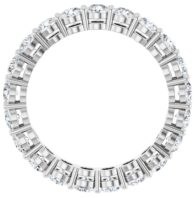 14K White Gold Round 3 Mm Vs, F+  Polished 2 Ctw Lab-Grown Diamond Eternity Band, Size 7.5